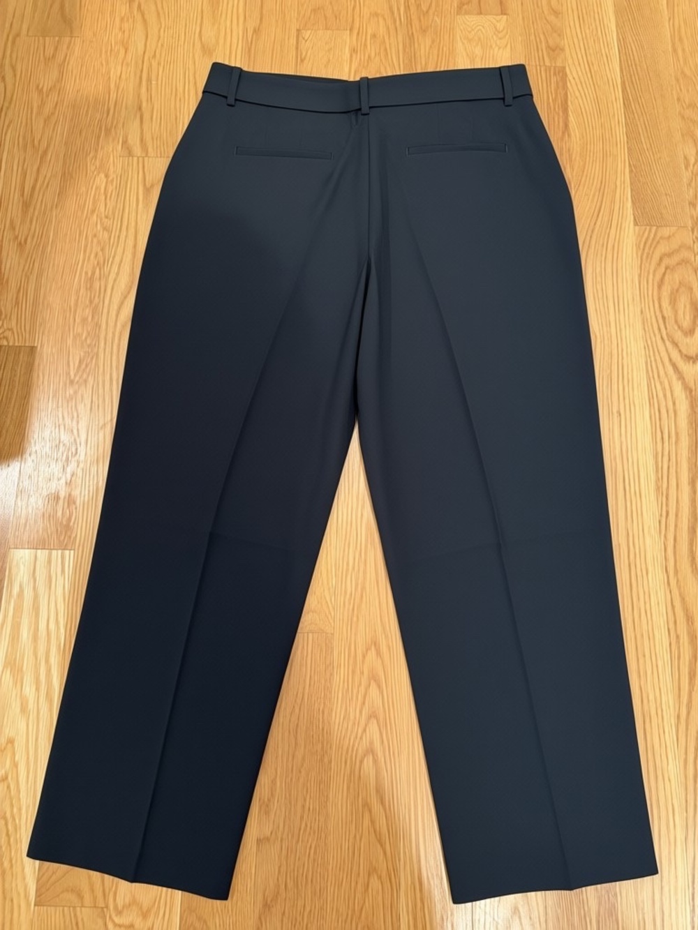 J. Crew Black Belted Pleated Straight Leg Trousers Size 12 - Picture 2 of 2